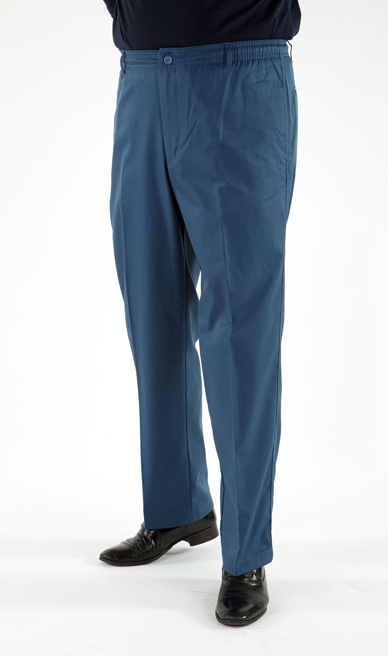 Mens Fully Elasticated Waist Trousers, Button or Velcro Fastening