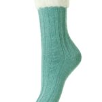 Fluffy Turn-Over-Top Cable Knit Socks